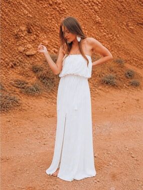 NWT Beach white woven strapless maxi dress